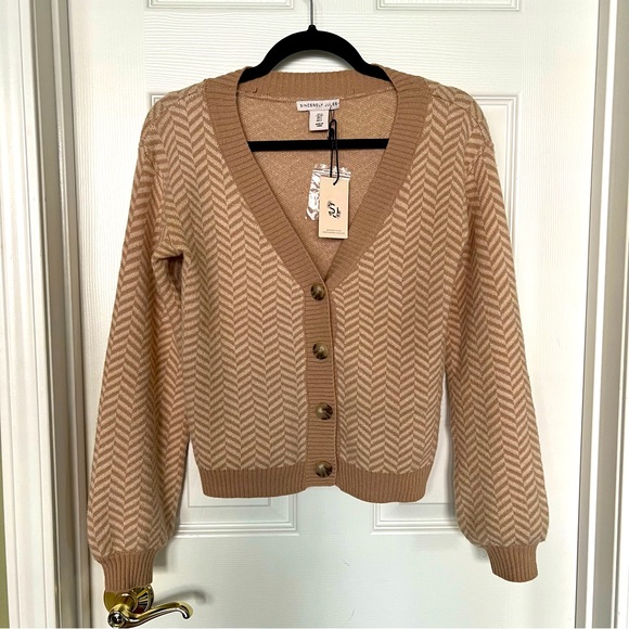 NWT Sincerely Jules Chevron Cardigan Sweater - size SMALL - Picture 1 of 8